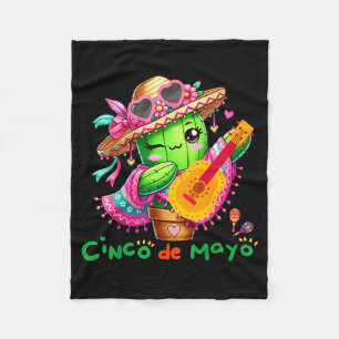 Cinco De Mayo Mexikanische Gitarre Kaktus Für Männ Fleecedecke