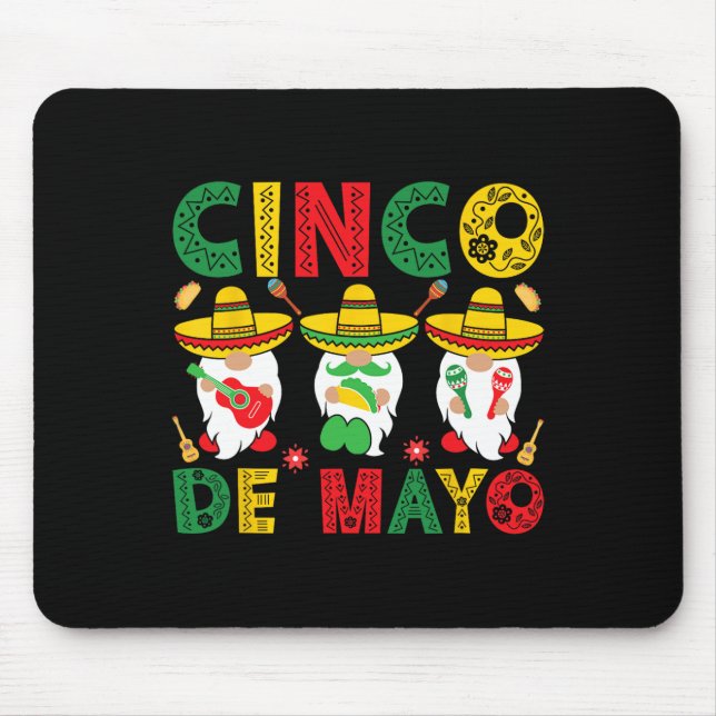 Cinco De Mayo Mexikanische Gnome Fiesta 5 De Mayo  Mousepad (Vorne)