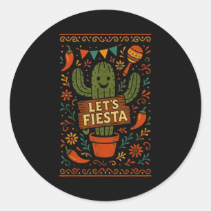 Cinco de Mayo mexikanische Kaktus-Party lustig las Runder Aufkleber