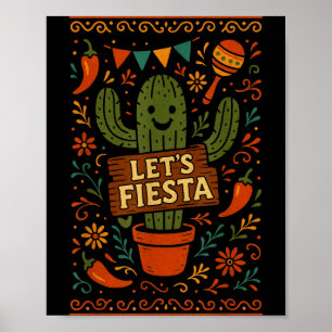 Cinco de mayo mexikanische Kaktus-Party lustig let Poster