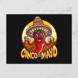 Cinco De Mayo Mexikanischer Chili Maracas Postkarte