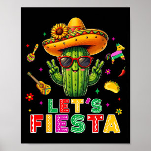 Cinco de mayo mexikanischer Kaktus lustig, lass un Poster