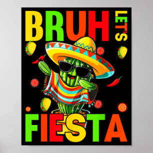 Cinco de Mayo mexikanischer Kaktus lustig lasst un Poster