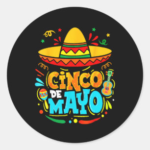 Cinco De Mayo Mexikanischer Sombrero Fiesta Chili  Runder Aufkleber