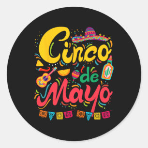 Cinco De Mayo Mexikanischer Taco Lustig 5 De Mayo Runder Aufkleber