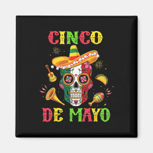 Cinco De Mayo Mexikanischer Zucker-Schädel-Fiesta- Magnet