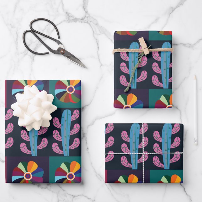 Cinco De Mayo Mexikanisches Kunstmuster Geschenkpapier Set (Vorderseite)