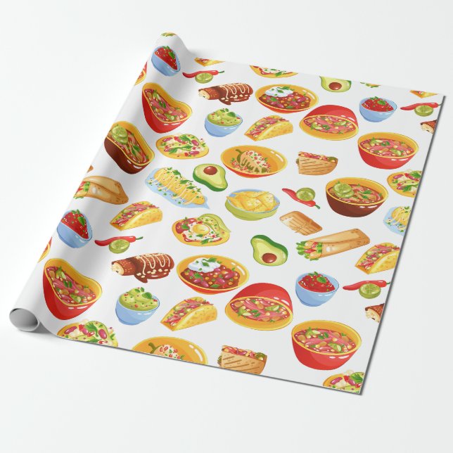 cinco de mayo mexiko burrito taco tamale geschenkpapier (Ungerollt)