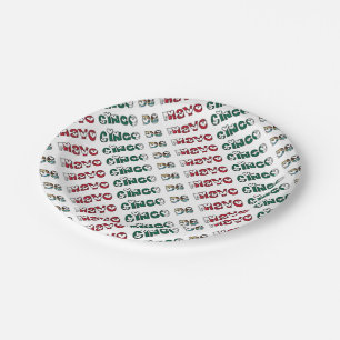 Cinco de Mayo Mexiko - Farbtypografie der mexikani Pappteller