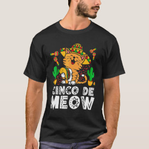Cinco De Mayo Miauen  Katzen-Sombrero Mexikanische T-Shirt