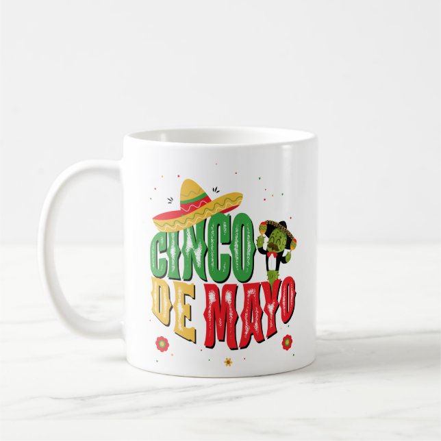Cinco De Mayo mit Hat Cactus Funny Cinco De Mayo Kaffeetasse (Links)