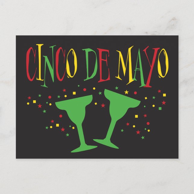 Cinco de Mayo mit Margaritas Postkarte (Vorderseite)