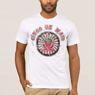 Cinco de Mayo mit Paprikaschoten und Streifen T-Shirt