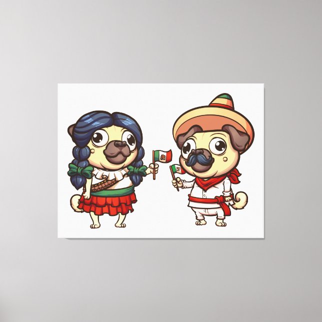 Cinco De Mayo Mops Canvas Print Leinwanddruck (Vorderseite)