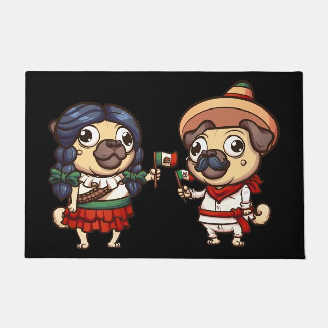 Cinco De Mayo Mops Doormat Fußmatte (Vorderseite)
