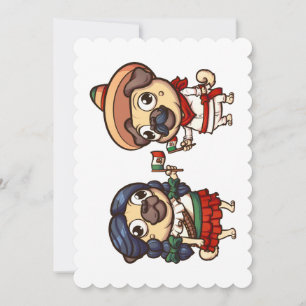 Cinco De Mayo Mops Flat Greeting Card Einladung