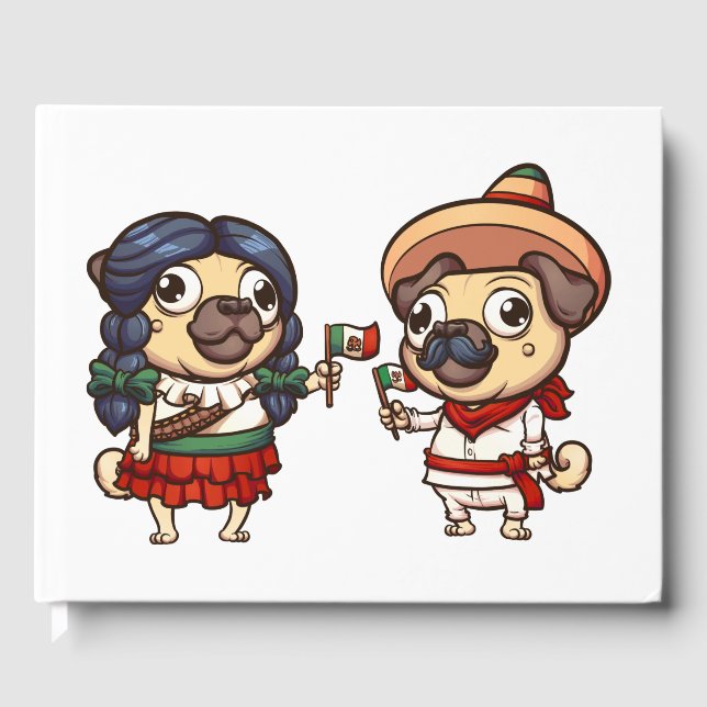 Cinco De Mayo Mops Guestbook Gästebuch (Vorderseite)