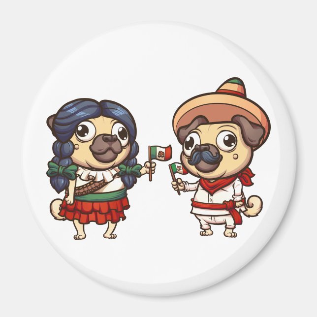 Cinco De Mayo Mops Magnet (Vorne)