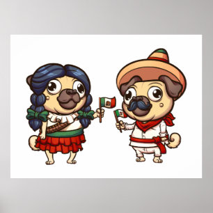 Cinco De Mayo Mops Poster
