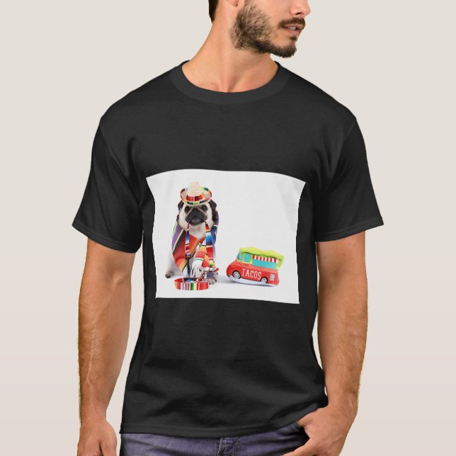 Cinco de Mayo Mops T-Shirt (Vorderseite)