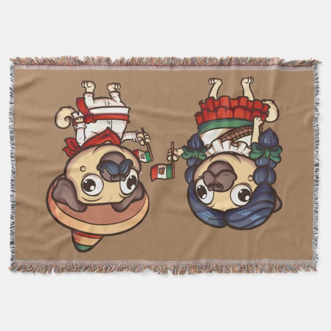 Cinco De Mayo Mops-Wurf Decke (Vorderseite)