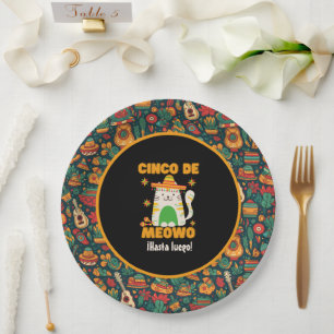 Cinco De Mayo - Niedliche Katze Pappteller