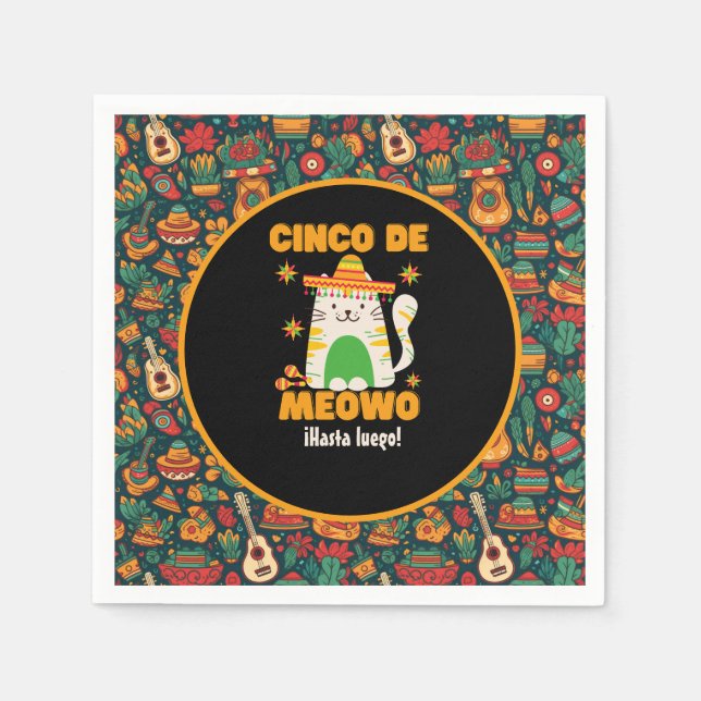 Cinco De Mayo - Niedliche Katze Serviette (Vorderseite)