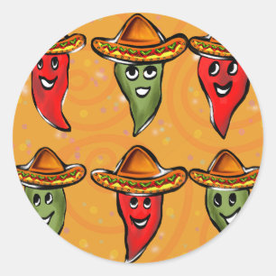 Cinco de Mayo Paprika Runder Aufkleber