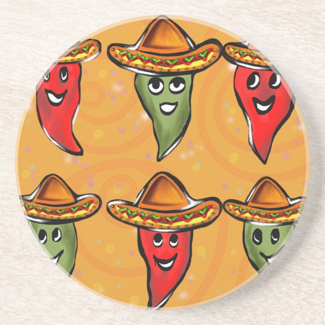 Cinco de Mayo Paprikaschoten Getränkeuntersetzer (Vorne)
