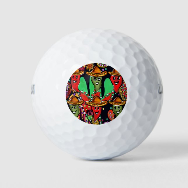 Cinco de Mayo Paprikaschoten Golfball (Vorderseite)
