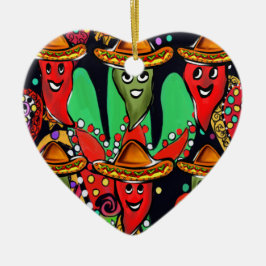 Cinco de Mayo Paprikaschoten Keramik Ornament