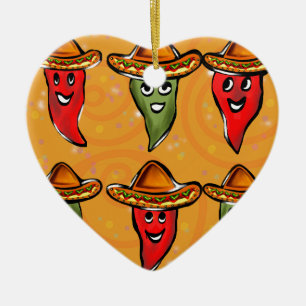 Cinco de Mayo Paprikaschoten Keramik Ornament