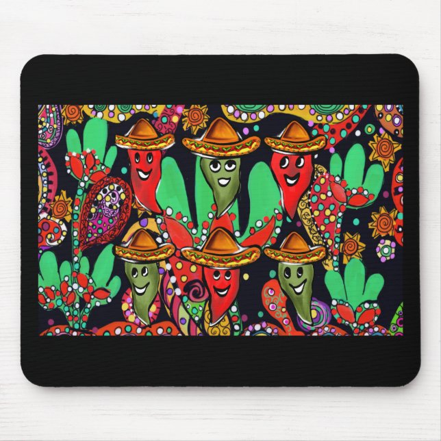 Cinco de Mayo Paprikaschoten Mousepad (Vorne)