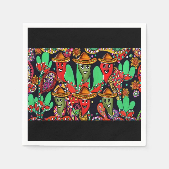 Cinco de Mayo Paprikaschoten Serviette (Vorderseite)