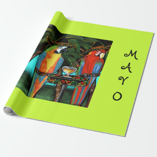 CINCO DE MAYO PARROTS GESCHENKPAPIER