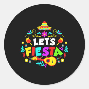 Cinco De Mayo Party Lasst Fiesta Mexikanisch Runder Aufkleber