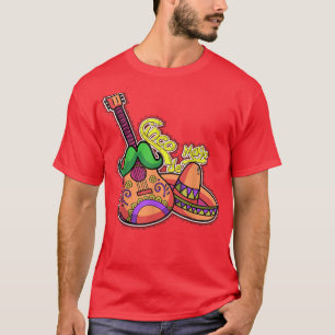 Cinco De Mayo Party Meican Gitarre Männer Kinder F T-Shirt