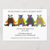 Cinco De Mayo Party Mexiko Luchador Bears
