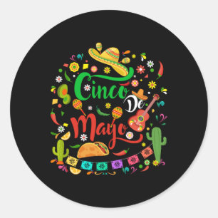 Cinco De Mayo-Party-Shirts für Männer, 5 De Mayo-P Runder Aufkleber