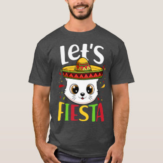 Cinco De Mayo Party Sombrero Hat Cat Lasse Fiesta  T-Shirt