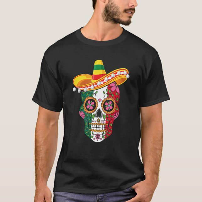 Cinco De Mayo Party Sugar Skull Men Women Mexican  T-Shirt (Vorderseite)