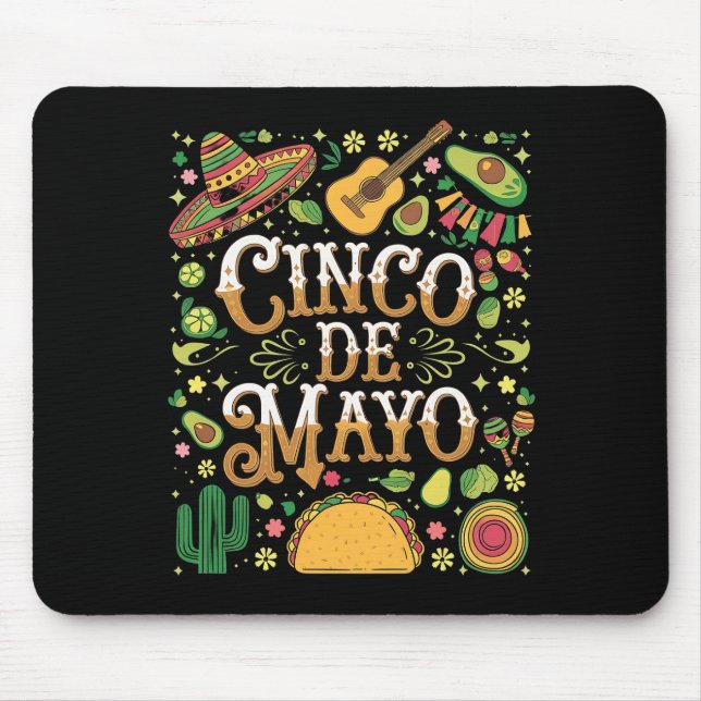 Cinco De Mayo Party Süße Party-Elemente Mousepad (Vorne)