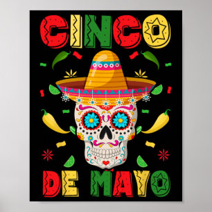 Cinco De Mayo Party Zucker-Schädel Männer Frauen M Poster