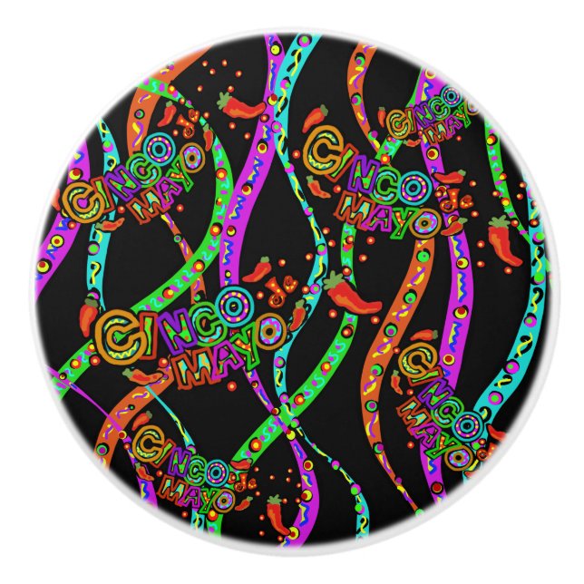 Cinco de Mayo Pattern Keramikknauf (Vorderseite)