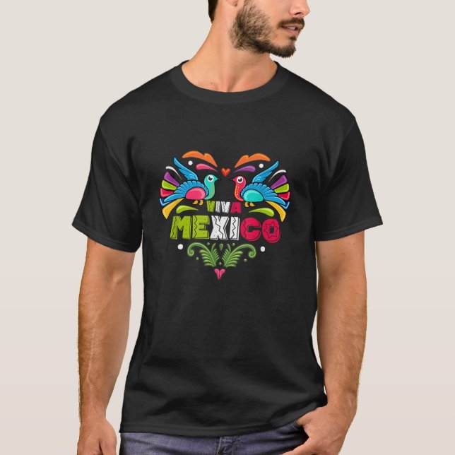 Cinco De Mayo Peacock Gift Viva Mexico T-Shirt (Vorderseite)