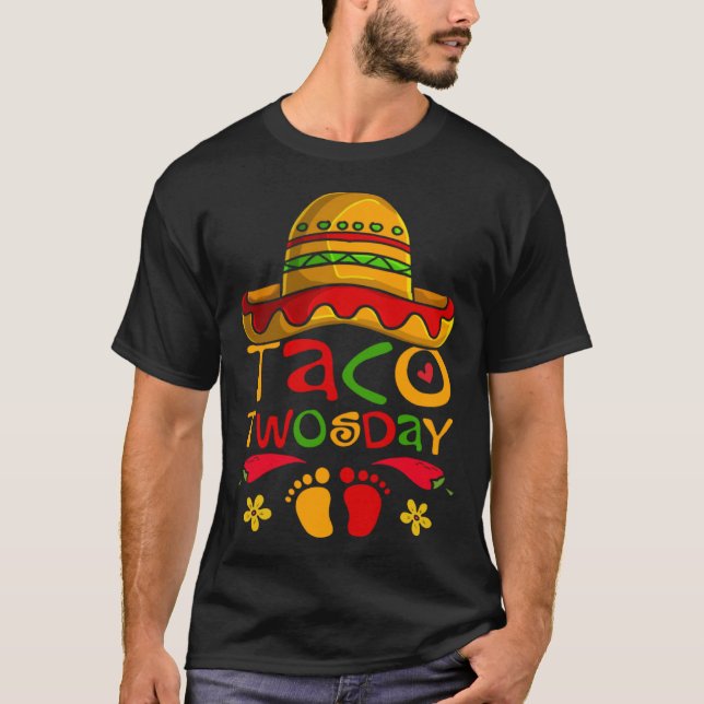 Cinco De Mayo Pregnancy Taco Twosday Mexican Women T-Shirt (Vorderseite)