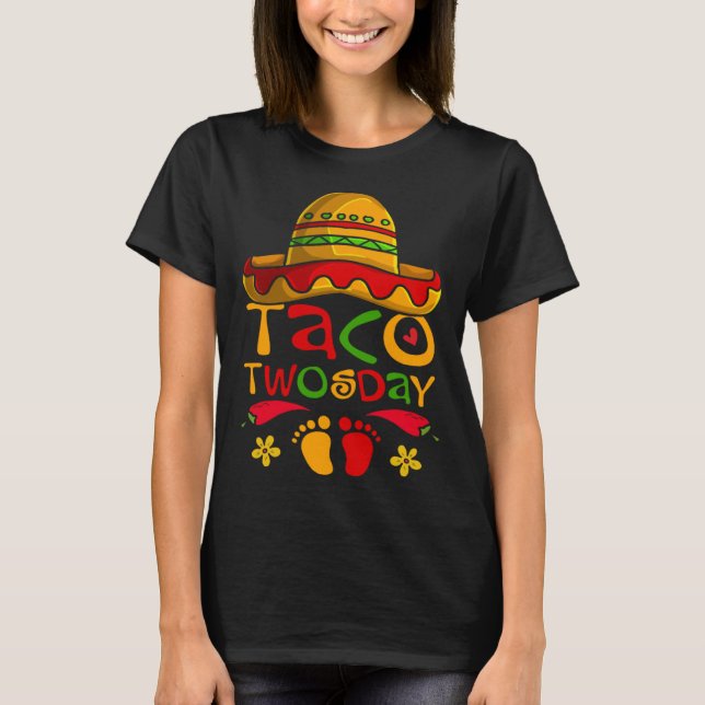 Cinco De Mayo Pregnancy Taco Twosday Mexican Women T-Shirt (Vorderseite)