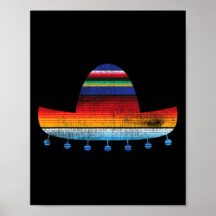 Cinco De Mayo Serape Blanket Inspirierter Sombrero Poster