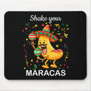 Cinco De Mayo Shake Your Maracas Nachos Mexican Pa Mousepad