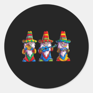 Cinco De Mayo Shirt Gnomes Women Mexican Taco Lieb Runder Aufkleber